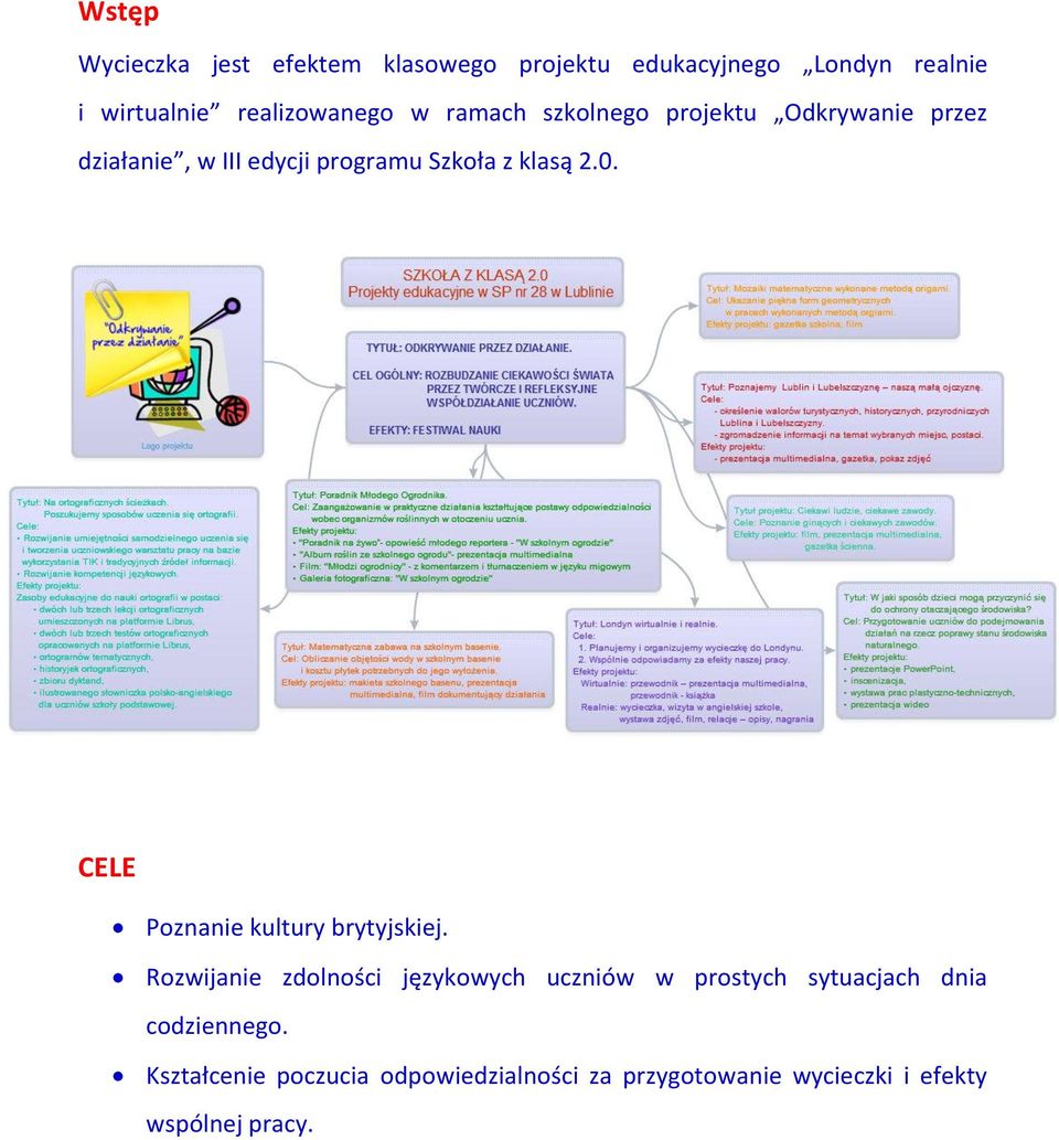 klasą 2.0. CELE Poznanie kultury brytyjskiej.