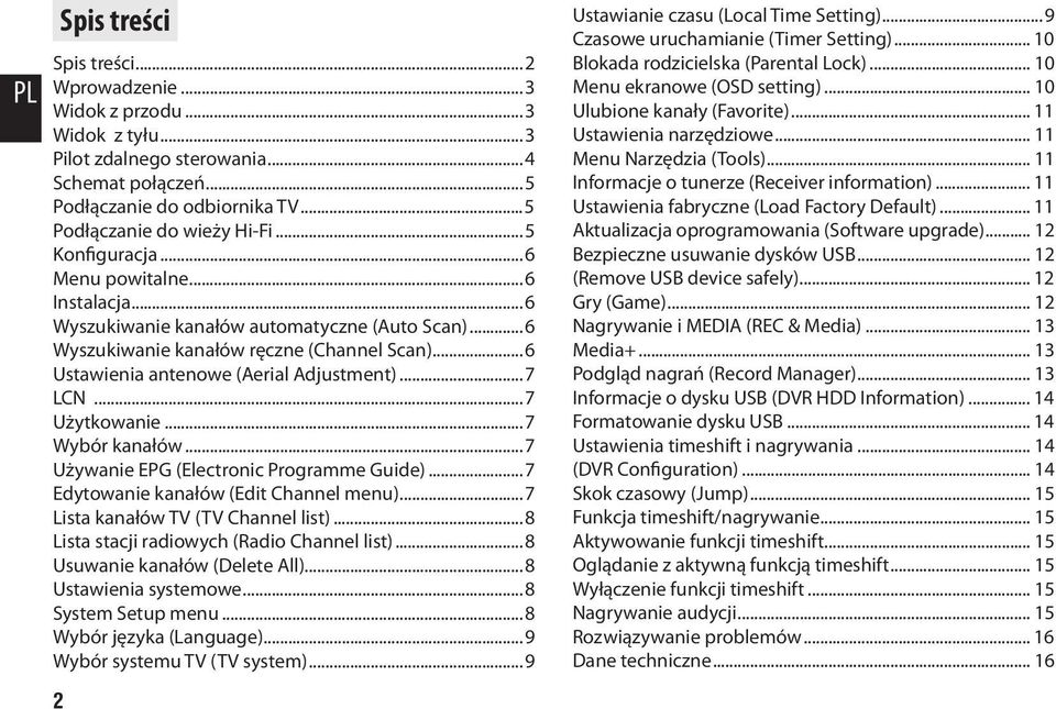 ..7 Użytkowanie...7 Wybór kanałów...7 Używanie EPG (Electronic Programme Guide)...7 Edytowanie kanałów (Edit Channel menu)...7 Lista kanałów TV (TV Channel list).