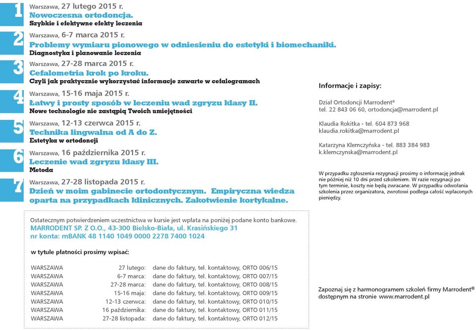 Czyli jak praktycznie wykorzystać informacje zawarte w cefalogramach Informacje i zapisy: Warszawa, 15-16 maja 2015 r. Łatwy i prosty sposób w leczeniu wad zgryzu klasy II.