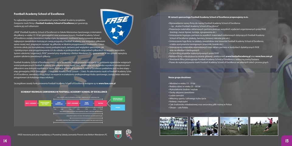 FASE (Football Academy School of Excellence) to Szkoła Mistrzostwa Sportowego z internatem dla piłkarzy w wieku 13-19 lat (gimnazjaliści oraz uczniowie liceum).