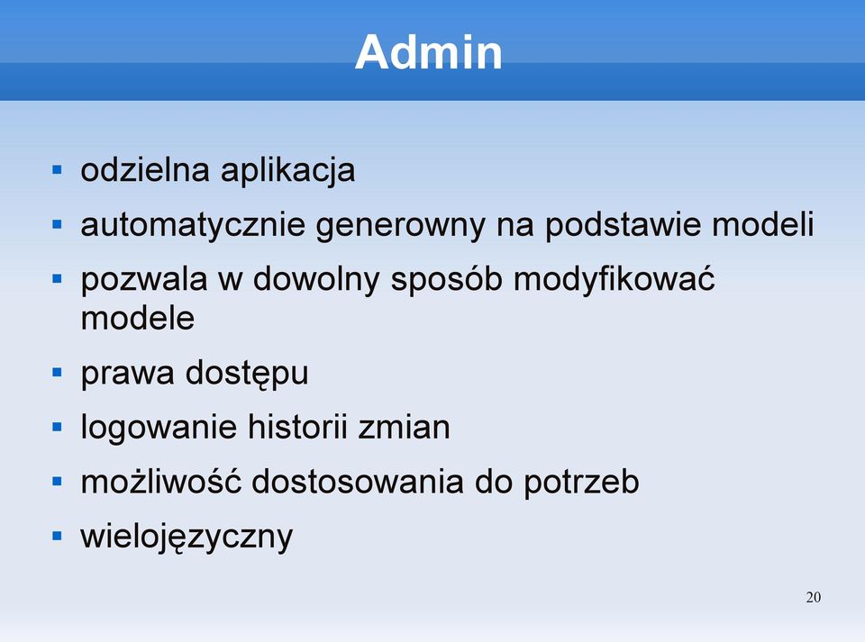 modyfikować modele prawa dostępu logowanie