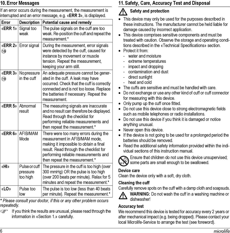 If you think the results are unusual, please read through the information in «Section 1.» carefully.