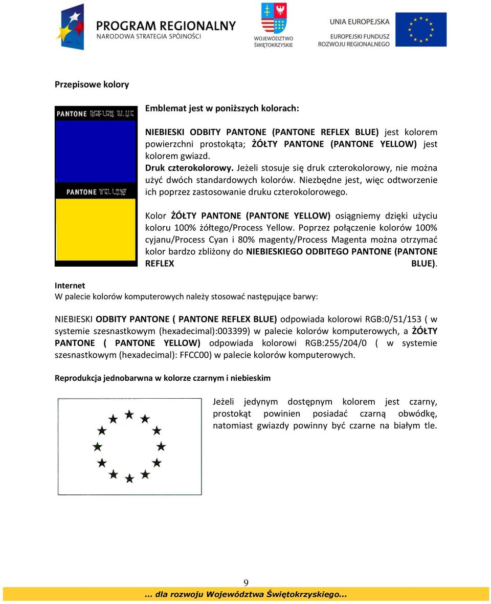 Kolor ŻÓŁTY PANTONE (PANTONE YELLOW) osiągniemy dzięki użyciu koloru 100% żółtego/process Yellow.