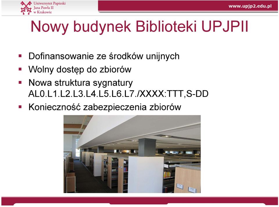 Nowa struktura sygnatury AL0.L1.L2.L3.L4.L5.L6.