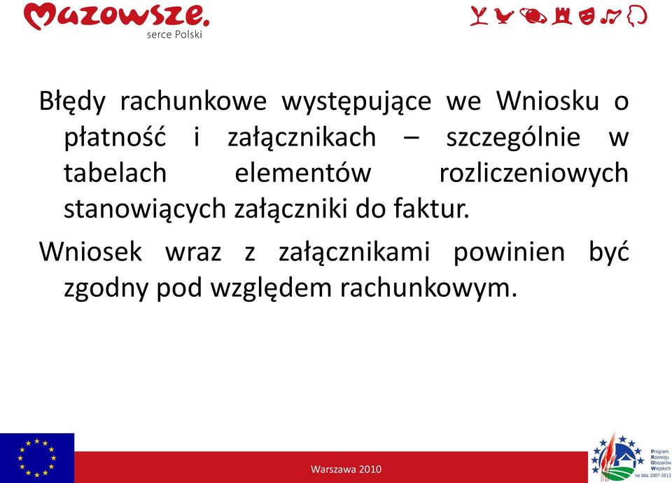 rozliczeniowych stanowiących załączniki do faktur.