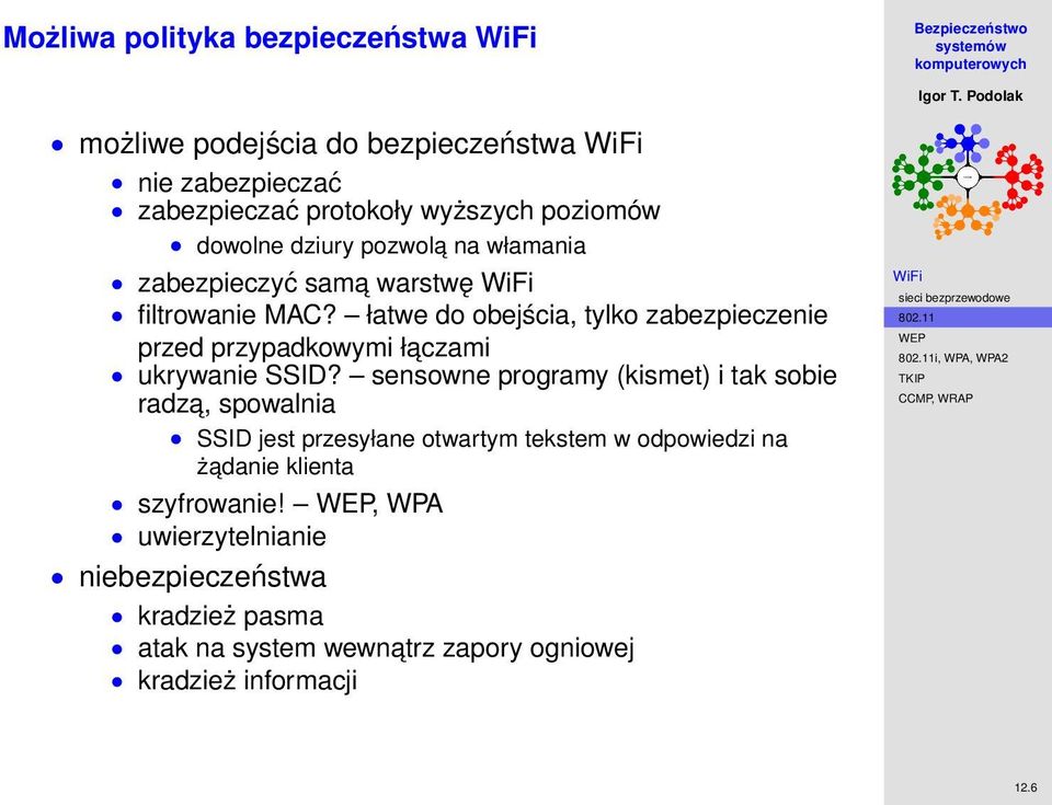 łatwe do obejścia, tylko zabezpieczenie przed przypadkowymi łaczami ukrywanie SSID?