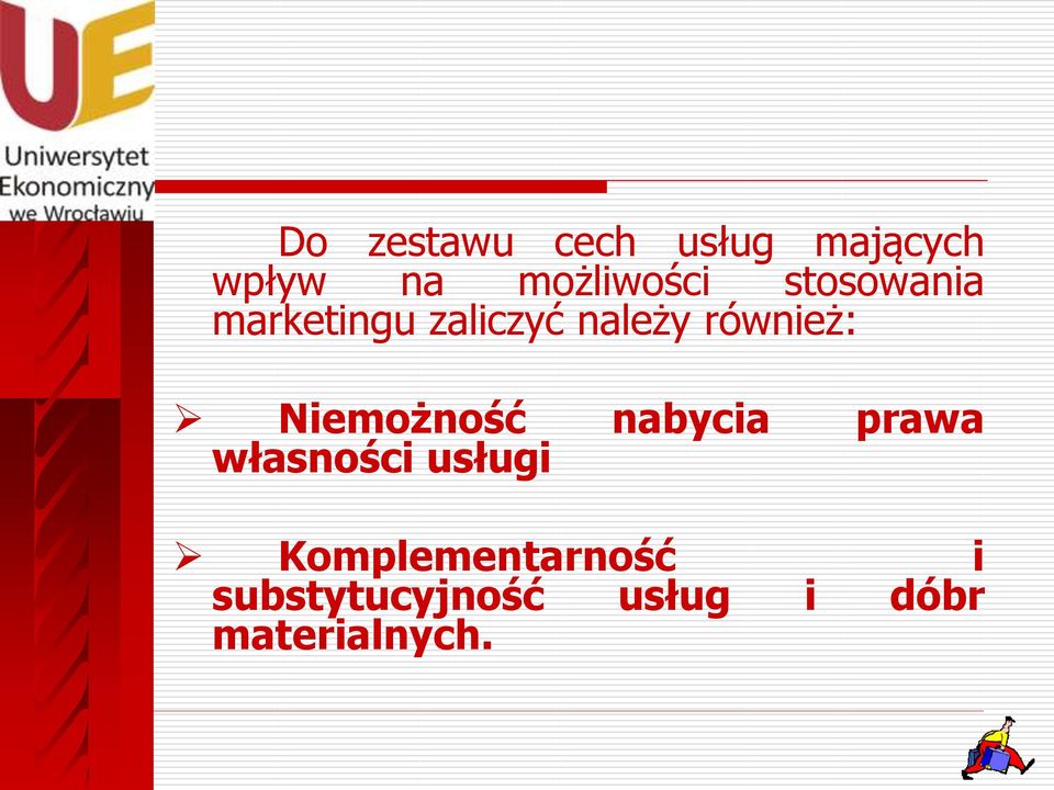 Niemożność nabycia prawa własności usługi
