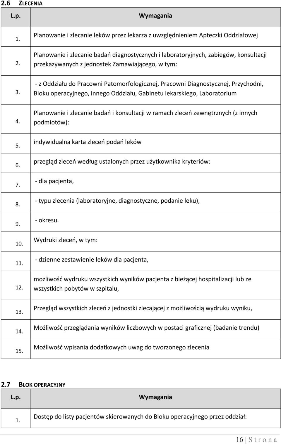 Zamawiającego, w tym: 3. - z Oddziału do Pracowni Patomorfologicznej, Pracowni Diagnostycznej, Przychodni, Bloku operacyjnego, innego Oddziału, Gabinetu lekarskiego, Laboratorium 4.