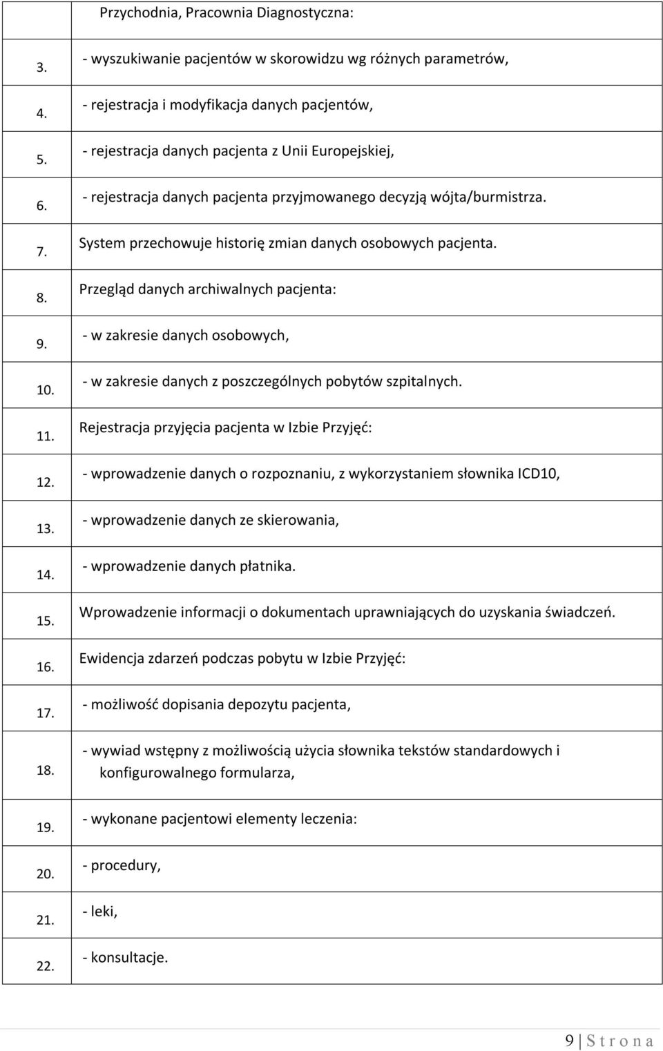 przyjmowanego decyzją wójta/burmistrza. System przechowuje historię zmian danych osobowych pacjenta.