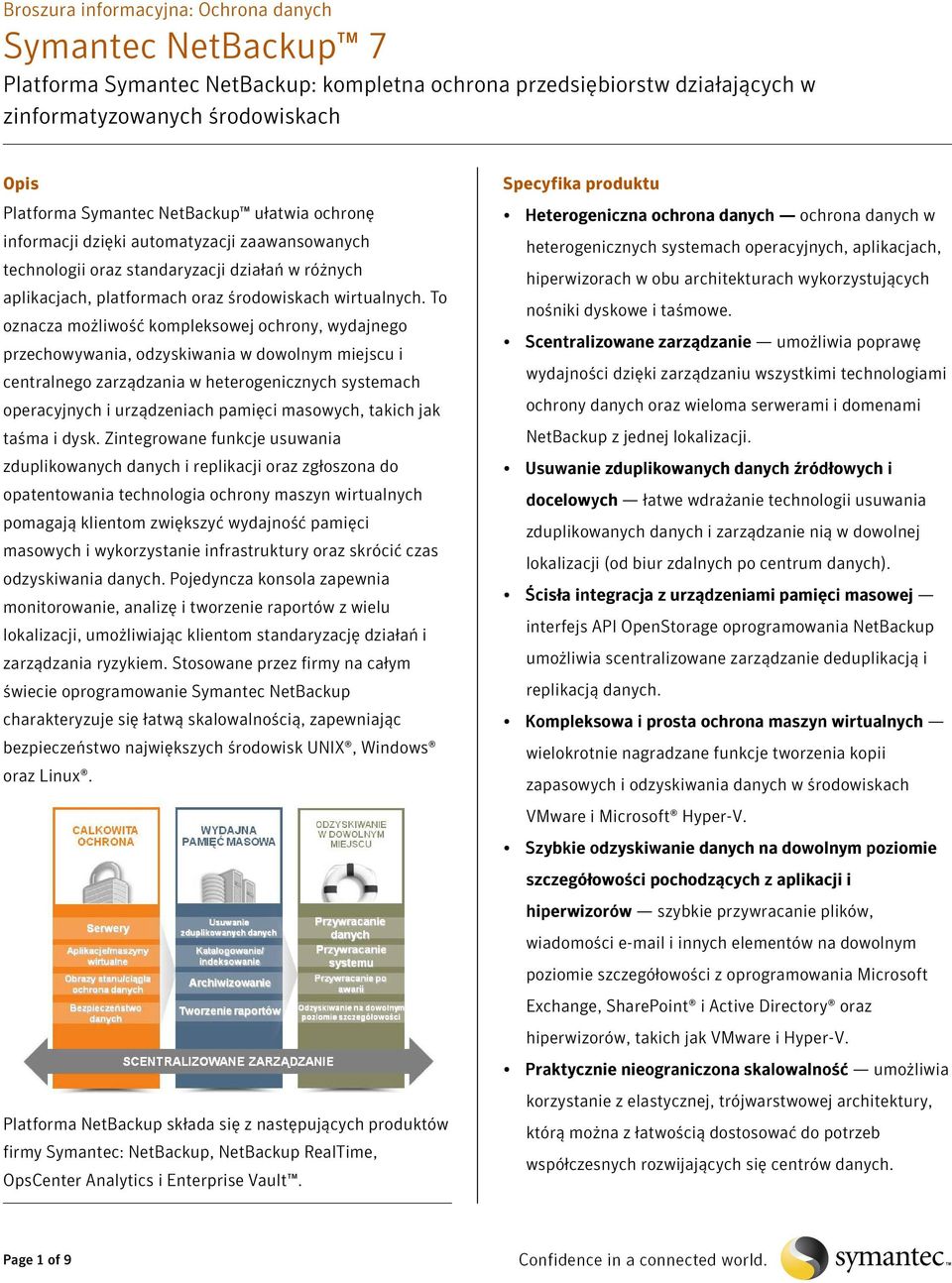 To oznacza możliwość kompleksowej ochrony, wydajnego przechowywania, odzyskiwania w dowolnym miejscu i centralnego zarządzania w heterogenicznych systemach operacyjnych i urządzeniach pamięci