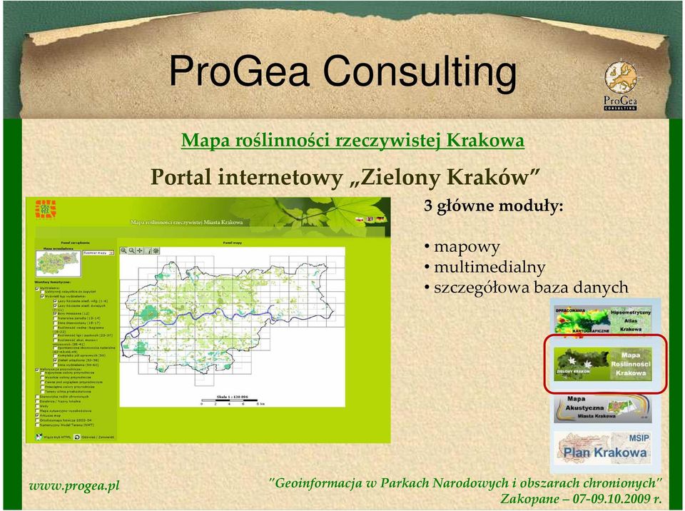 Zielony Kraków 3 główne moduły: