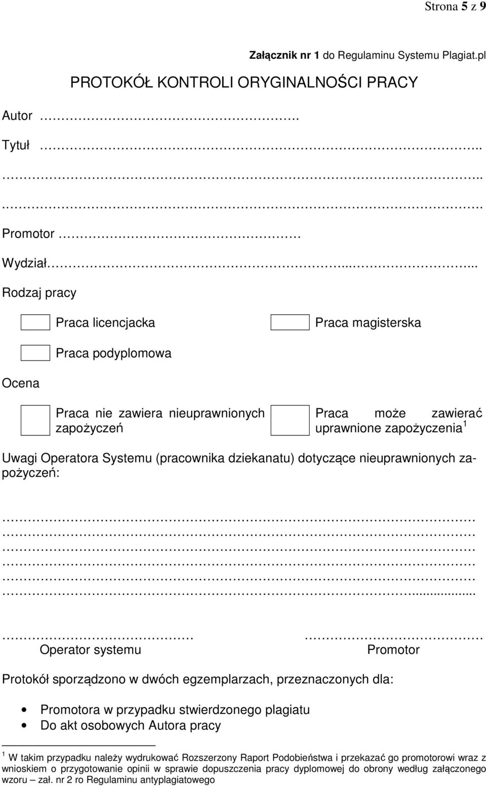 (pracownika dziekanatu) dotyczące nieuprawnionych zapożyczeń:.