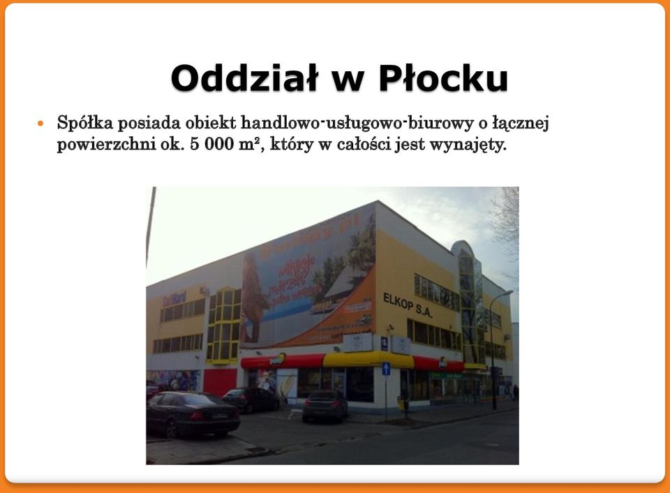 o łącznej powierzchni ok.