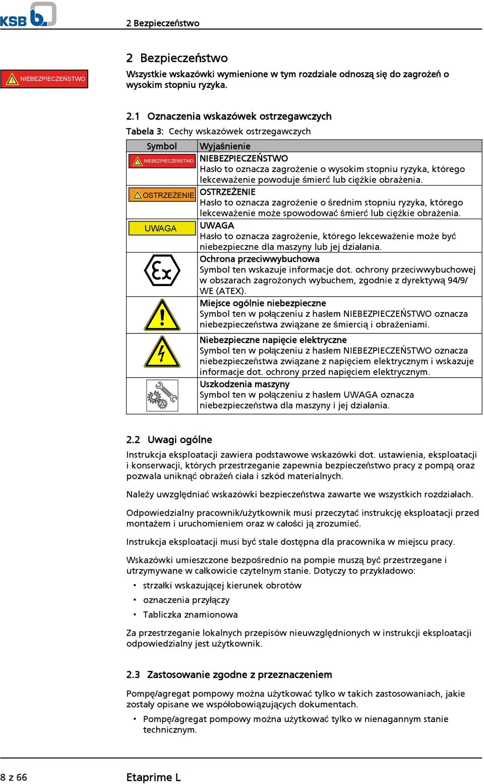 ! OSTRZEŻENIE OSTRZEŻENIE Hasło to oznacza zagrożenie o średnim stopniu ryzyka, którego lekceważenie może spowodować śmierć lub ciężkie obrażenia.