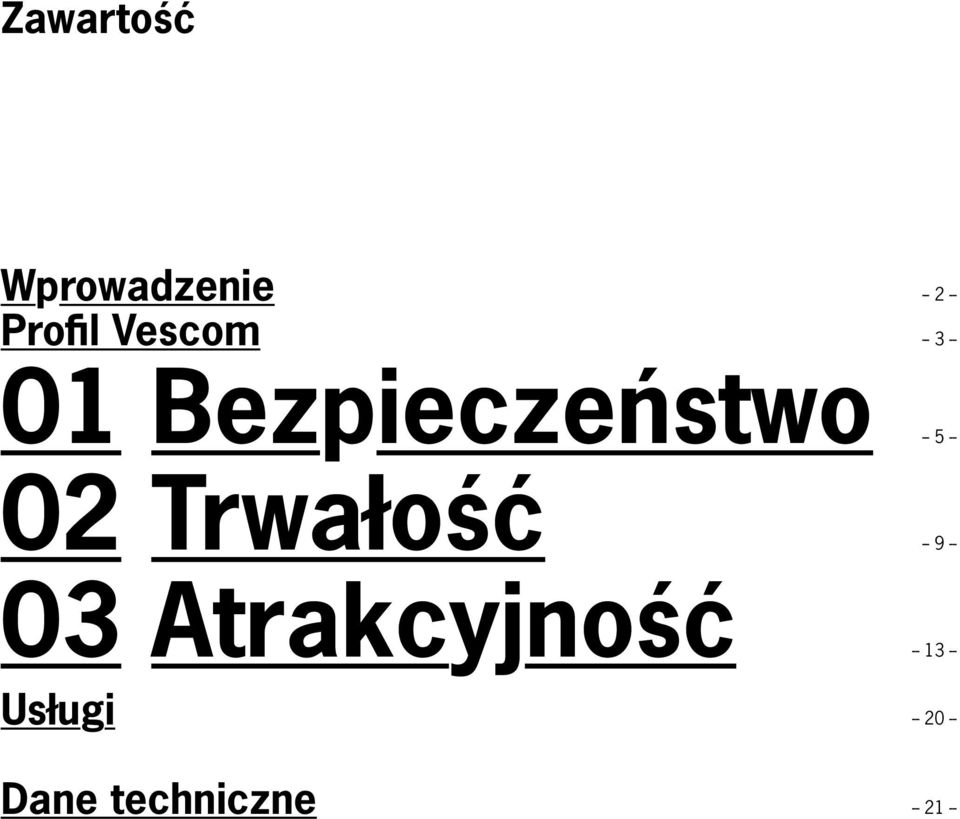 Atrakcyjność -- Usługi Dane techniczne
