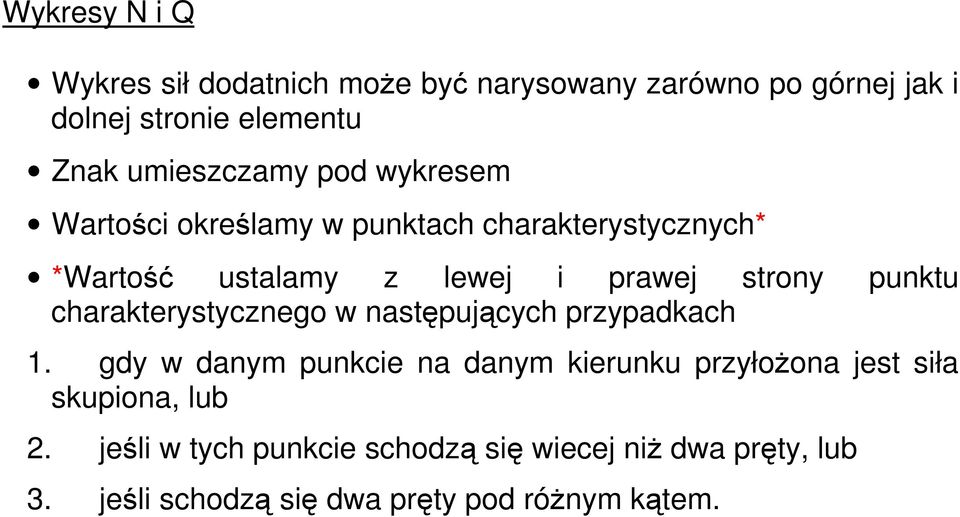 strony punktu charakterystycznego w następujących przypadkach 1.