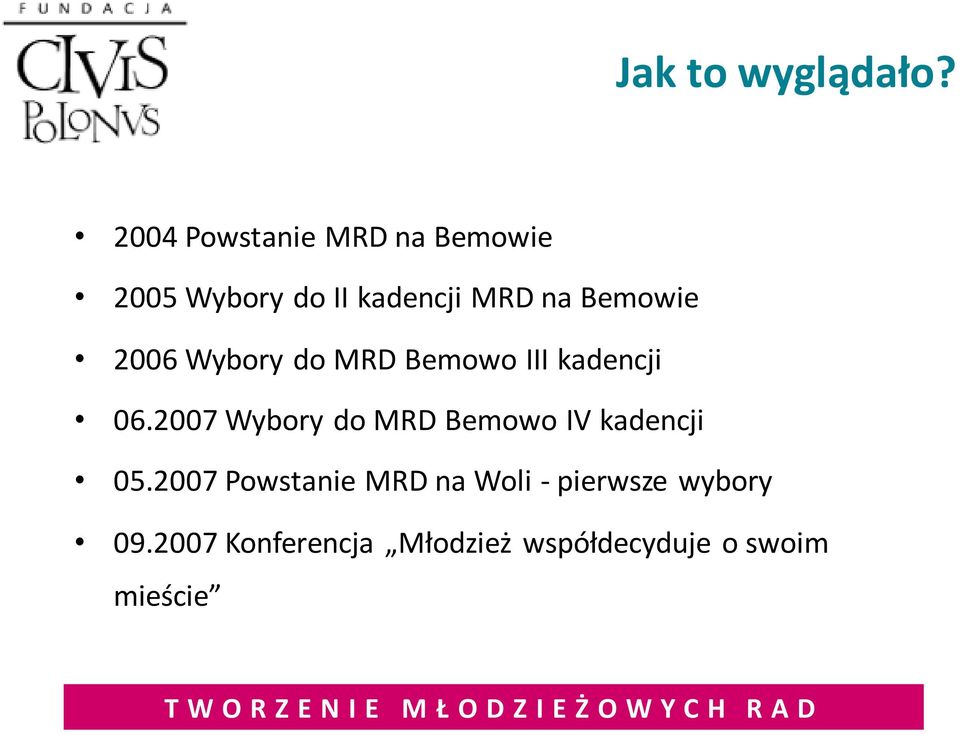 Wybory do MRD Bemowo III kadencji 06.2007 Wybory do MRD Bemowo IV kadencji 05.