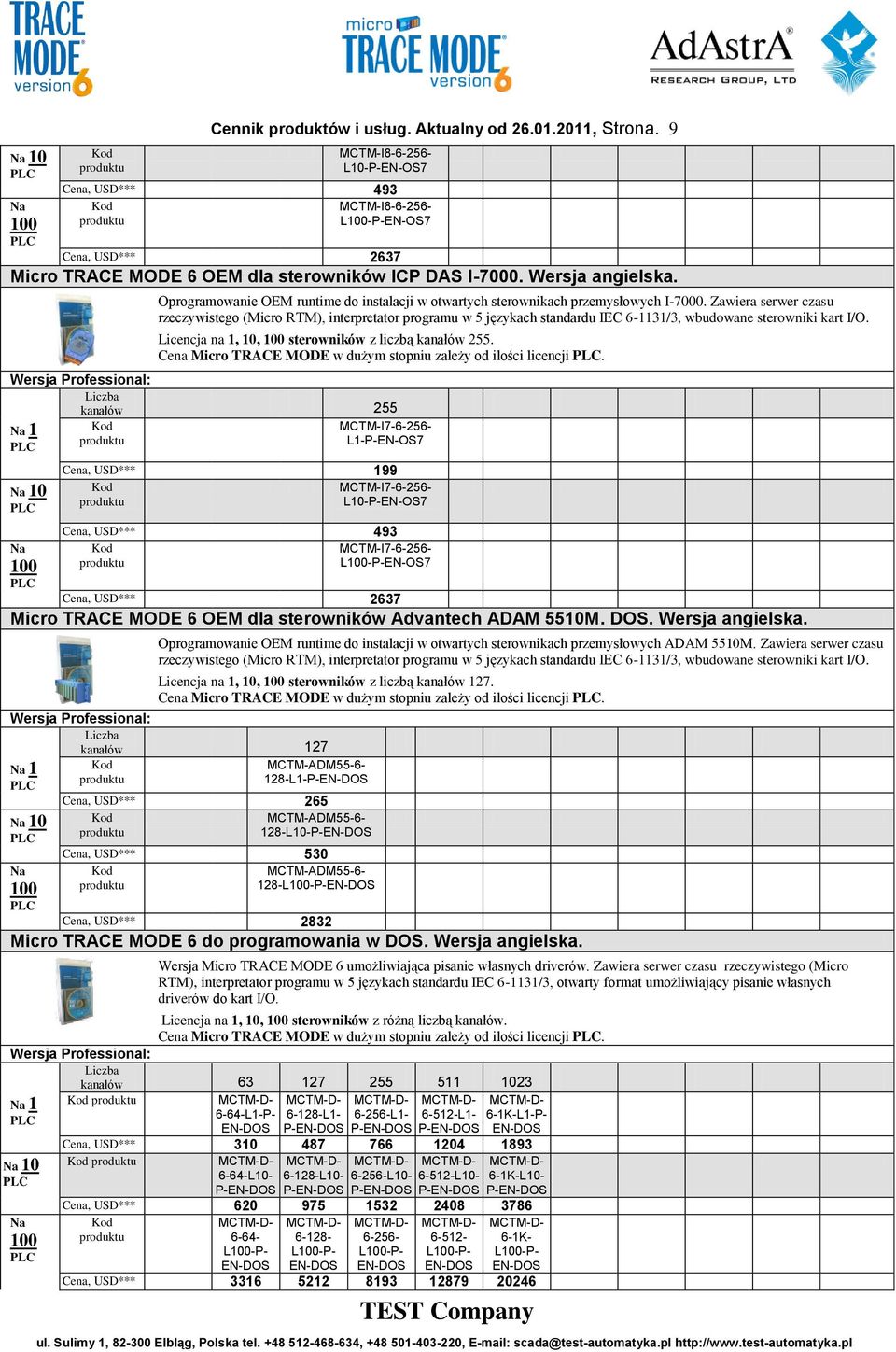 Zawiera serwer czasu rzeczywistego (Micro RTM), interpretator programu w 5 językach standardu IEC 6-1131/3, wbudowane sterowniki kart I/O. Licencja na 1, 10, sterowników z liczbą kanałów 255.