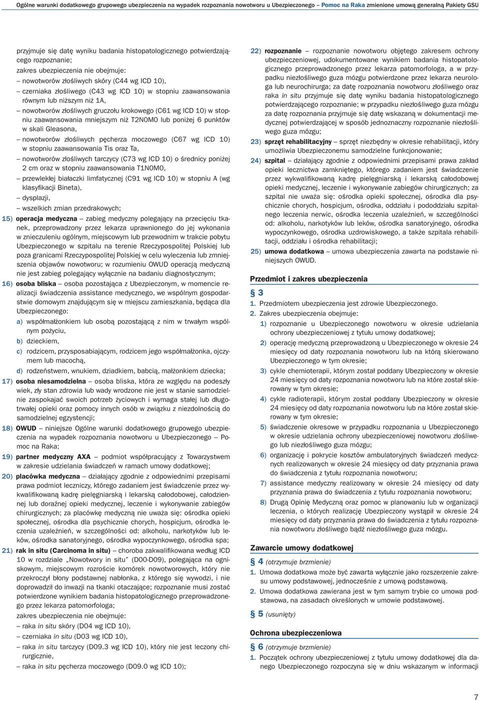 lub niższym niż 1A, nowotworów złośliwych gruczołu krokowego (C61 wg ICD 10) w stopniu zaawansowania mniejszym niż T2N0M0 lub poniżej 6 punktów w skali Gleasona, nowotworów złośliwych pęcherza