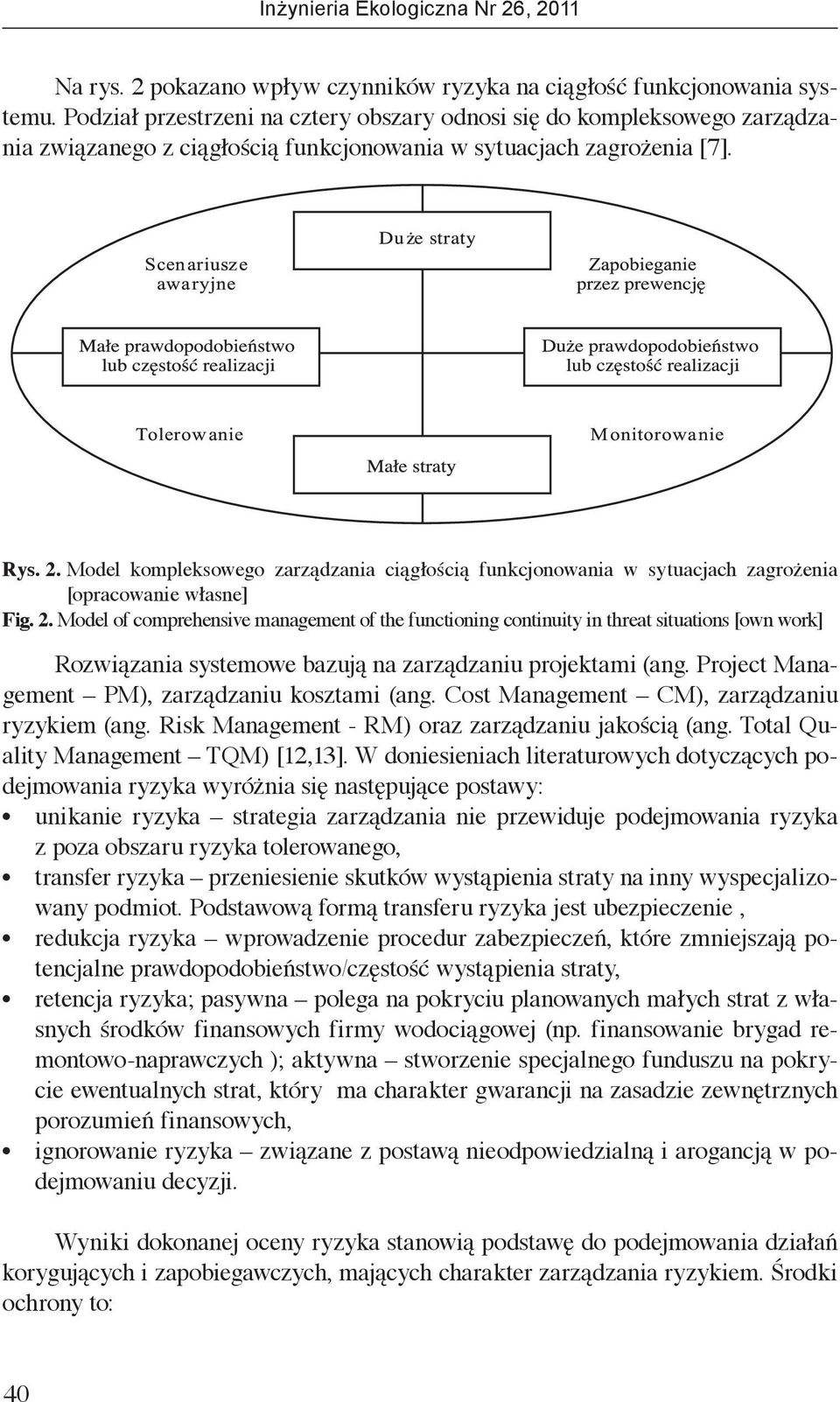 Model kompleksowego zarządzania ciągłością funkcjonowania w sytuacjach zagrożenia [opracowanie własne] Fig. 2.