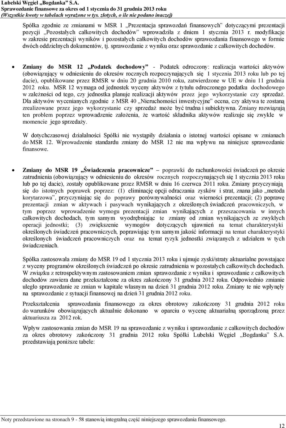sprawozdanie z wyniku oraz sprawozdanie z całkowitych dochodów.