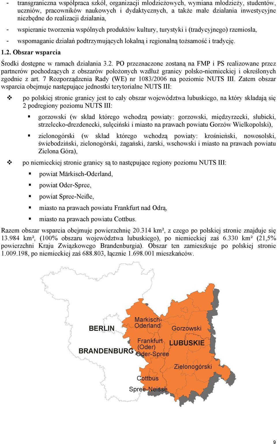 Obszar wsparcia Środki dostępne w ramach działania 3.2.