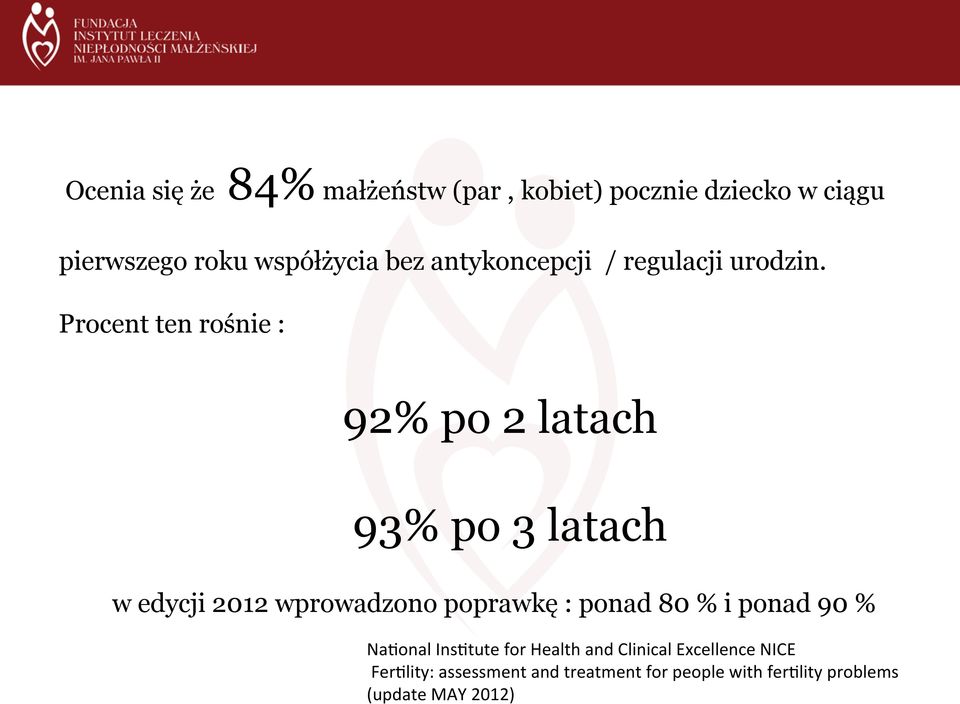 Procent ten rośnie : 92% po 2 latach 93% po 3 latach w edycji 2012 wprowadzono poprawkę : ponad