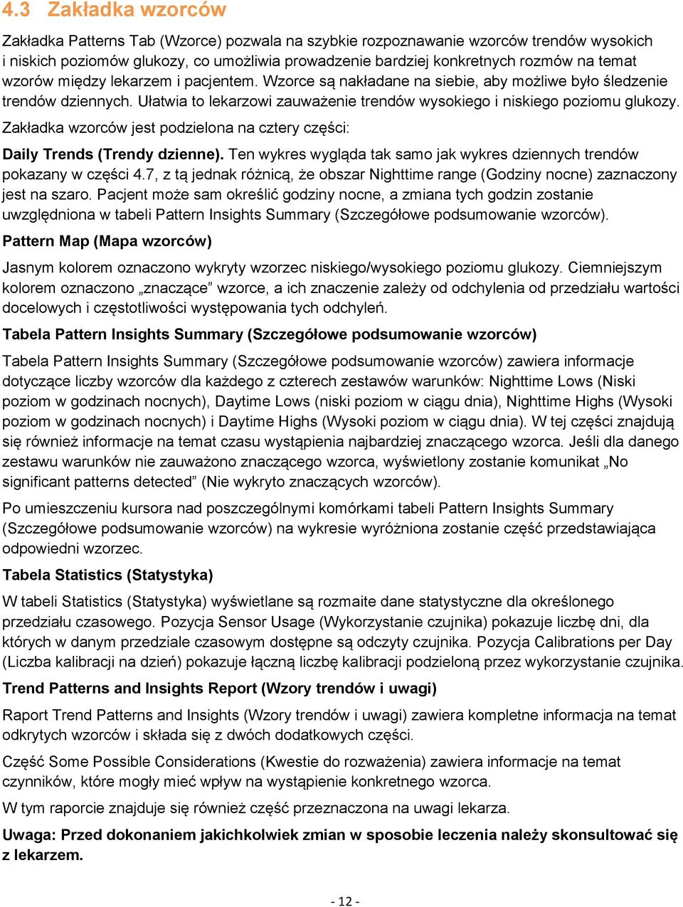 Zakładka wzorców jest podzielona na cztery części: Daily Trends (Trendy dzienne). Ten wykres wygląda tak samo jak wykres dziennych trendów pokazany w części 4.