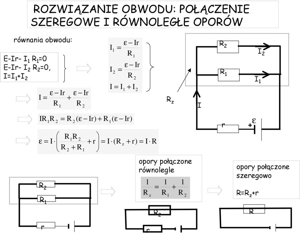 ε Ir = + I z I I I I = ( ε Ir) + ( ε Ir) ε = I + r = I ( z + r) = I +