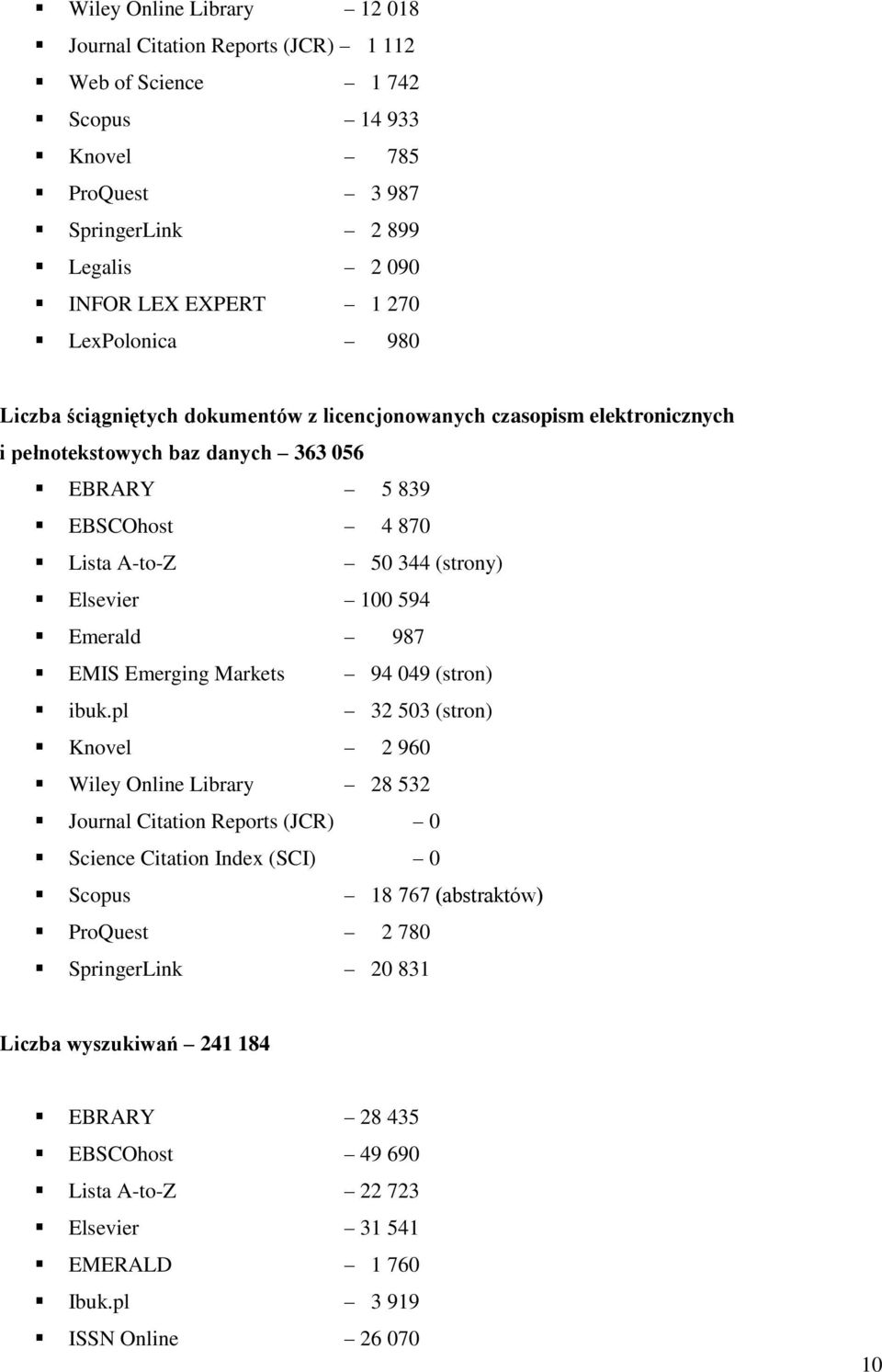 Elsevier 100 594 Emerald 987 EMIS Emerging Markets 94 049 (stron) ibuk.