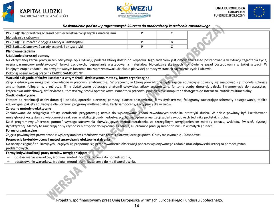 Jego zadaniem jest omówienie zasad postępowania w sytuacji zagrożenia życia, ocena parametrów podstawowych funkcji życiowych, rozpoznanie występowania materiałów biologicznie skażonych i omówienie