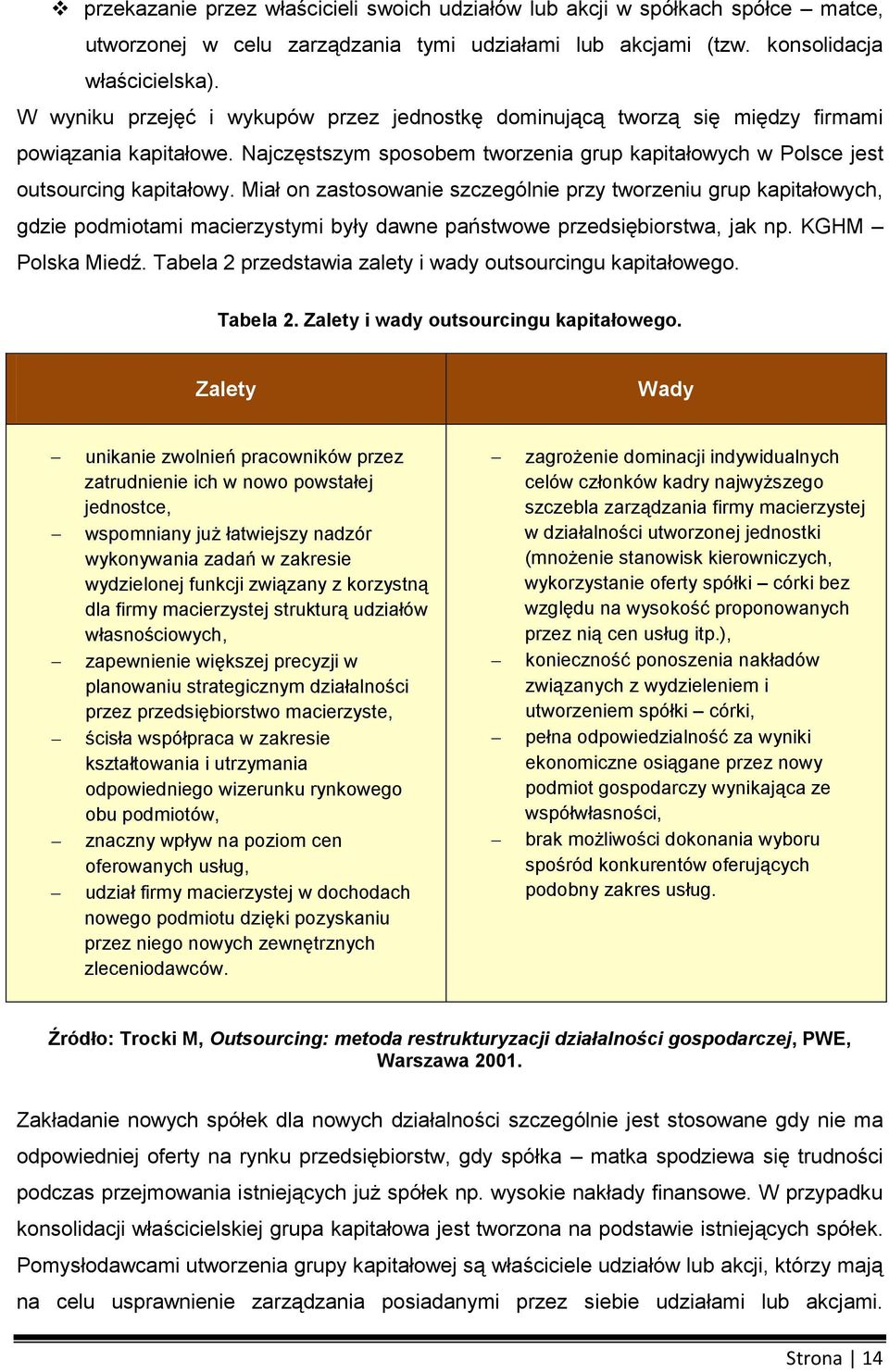 Miał n zastswanie szczególnie przy twrzeniu grup kapitałwych, gdzie pdmitami macierzystymi były dawne państwwe przedsiębirstwa, jak np. KGHM Plska Miedź.