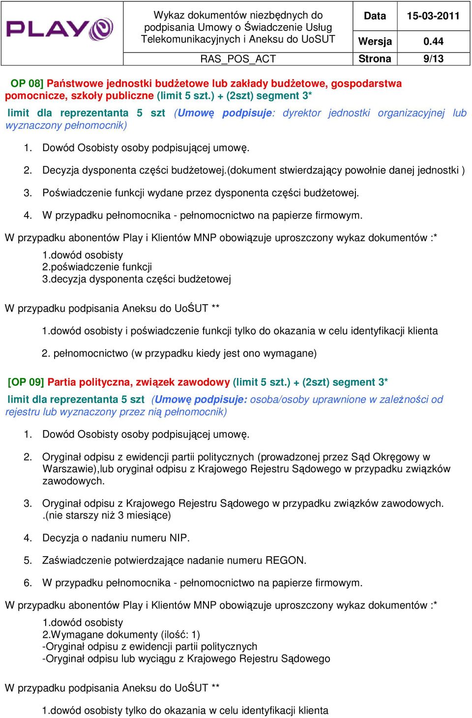 (dokument stwierdzający powołnie danej jednostki ) 3. Poświadczenie funkcji wydane przez dysponenta części budŝetowej. 4. W przypadku pełnomocnika - pełnomocnictwo na papierze firmowym. 2.