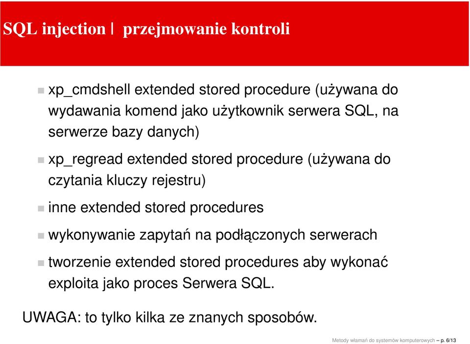 extended stored procedures wykonywanie zapytań na podłaczonych serwerach tworzenie extended stored procedures aby