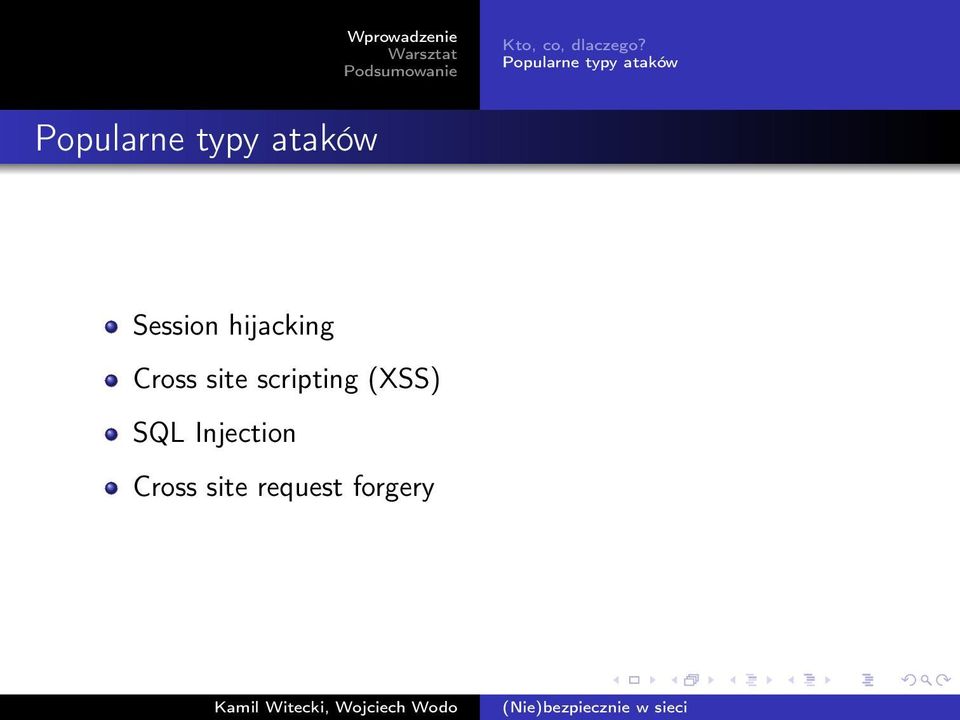 typy ataków Session hijacking