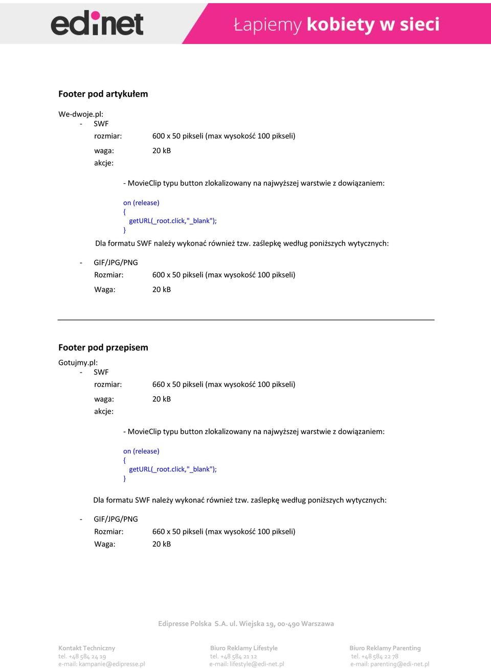 pikseli (max wysokość 100 pikseli) 20 kb Footer pod przepisem