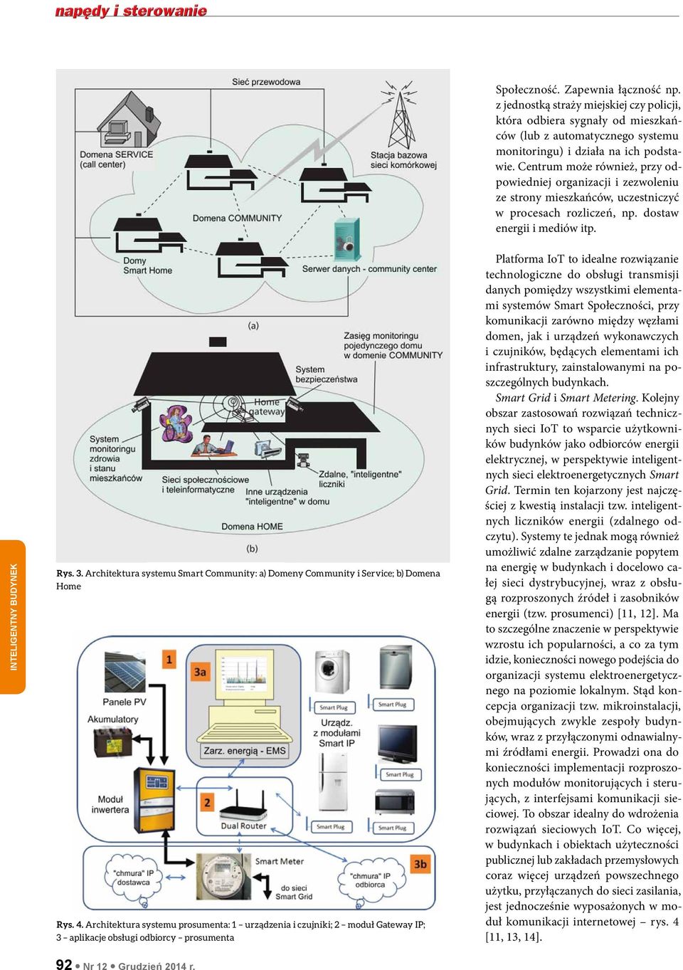 Architektura systemu Smart Community: a) Domeny Community i Service; b) Domena Home Rys. 4.