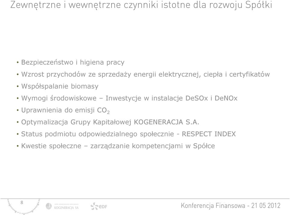 Uprawnienia do emisji CO 2 Optymalizacja Grupy Kapitałowej KOGENERAC