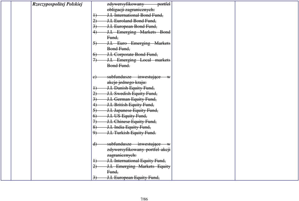 I. German Equity 4) J.I. British Equity 5) J.I. Japanese Equity 6) J.I. US Equity 7) J.I. Chinese Equity 8) J.I. India Equity 9) J.I. Turkish Equity Fund.