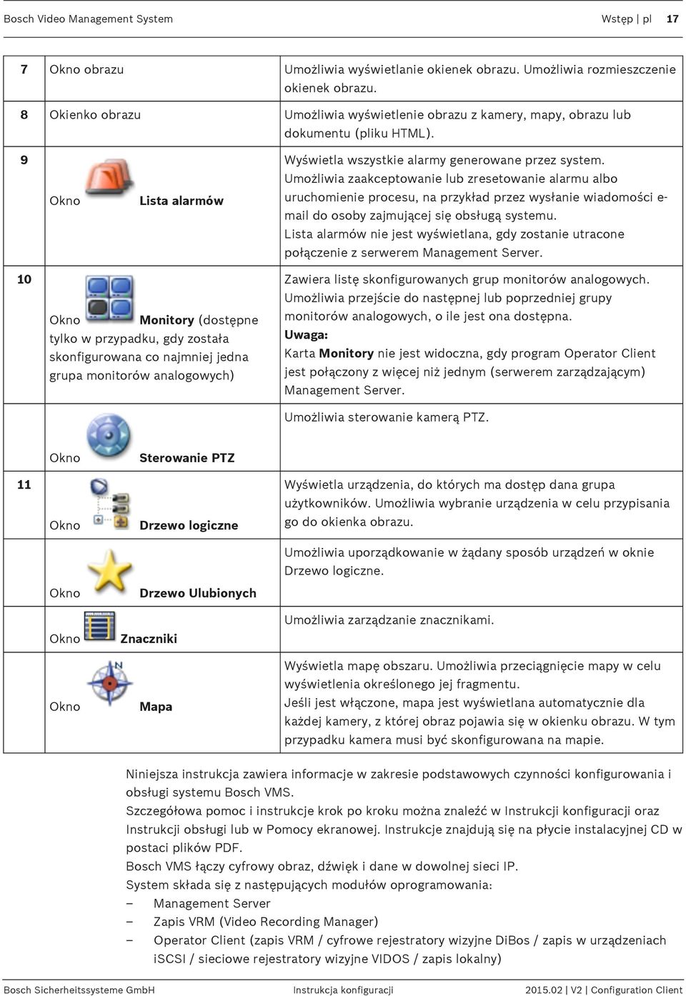 Umożliwia zaakceptowanie lub zresetowanie alarmu albo uruchomienie procesu, na przykład przez wysłanie wiadomości e- mail do osoby zajmującej się obsługą systemu.