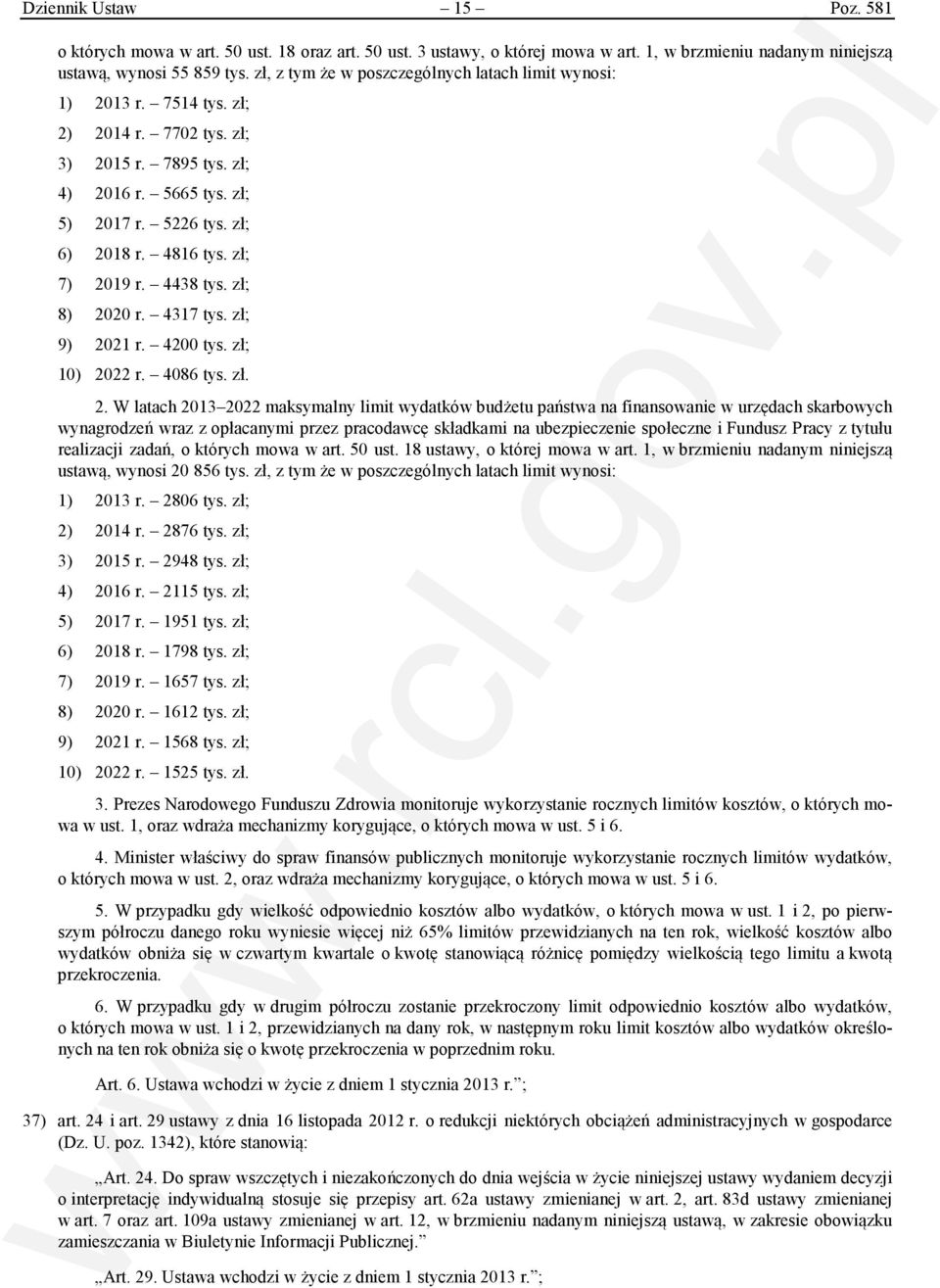 zł; 7) 20