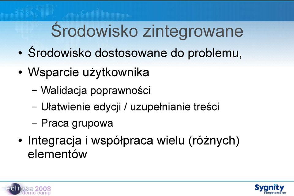 poprawności Ułatwienie edycji / uzupełnianie treści