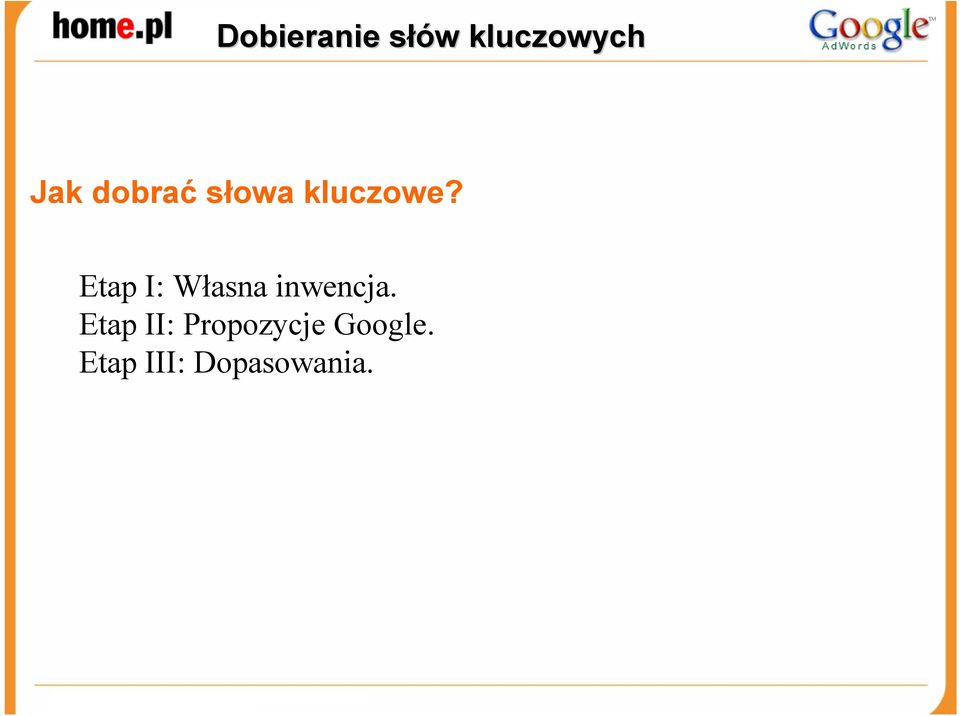 Etap I: Własna inwencja.