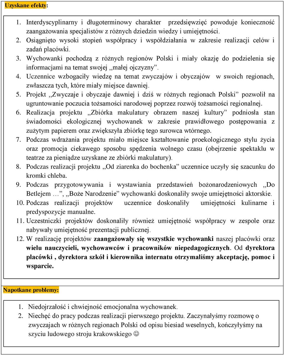 Wychowanki pochodzą z różnych regionów Polski i miały okazję do podzielenia się informacjami na temat swojej,,małej ojczyzny. 4.