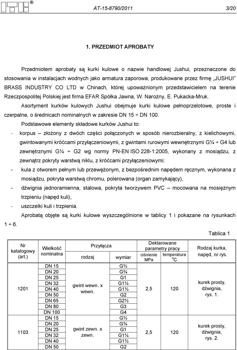 INDUSTRY CO LTD w Chinach, której upoważnionym przedstawicielem na terenie Rzeczpospolitej Polskiej jest firma EFAR Spółka Jawna, W. Narożny, E. Pukacka-Mruk.