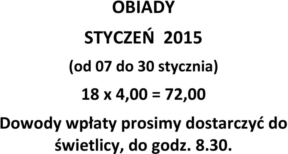 Dowody wpłaty prosimy