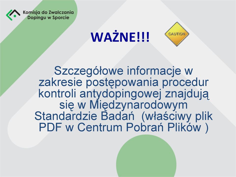 postępowania procedur kontroli antydopingowej