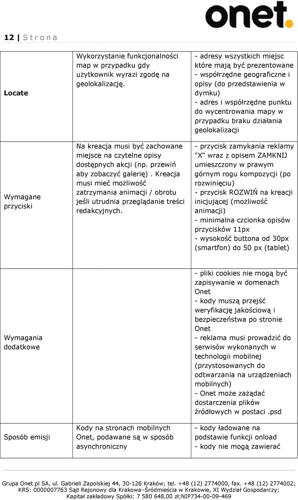 Kreacja musi mieć możliwość zatrzymania animacji / obrotu jeśli utrudnia przeglądanie treści redakcyjnych.