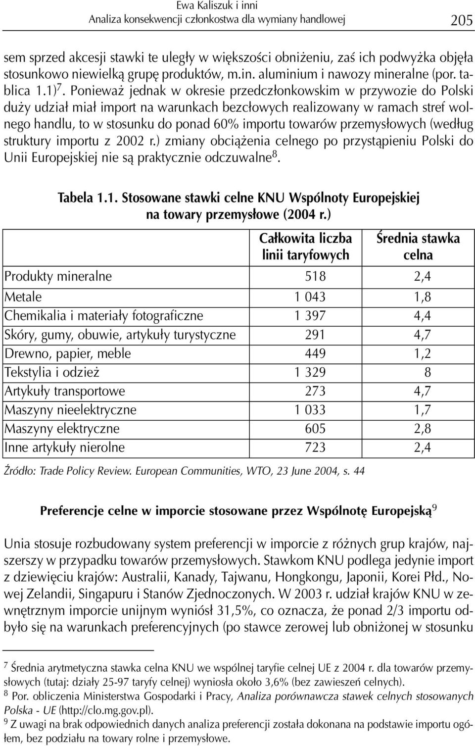 Poniewa jednak w okresie przedcz³onkowskim w przywozie do Polski du y udzia³ mia³ import na warunkach bezc³owych realizowany w ramach stref wolnego handlu, to w stosunku do ponad 60% importu towarów