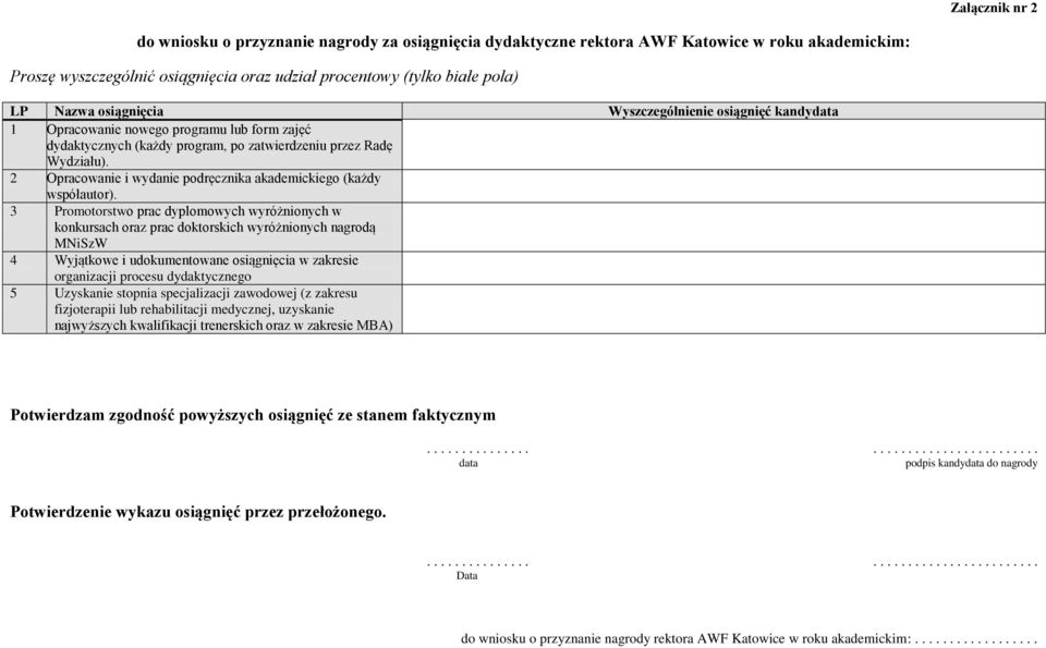 2 Opracowanie i wydanie podręcznika akademickiego (każdy współautor).